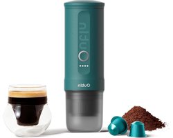 Draagbare Espressomachine - Mini Koffiezetter - Koffie Zetten Onderweg - Snel Zelfverwarmend - 20 Bar Druk - Blauwgroen