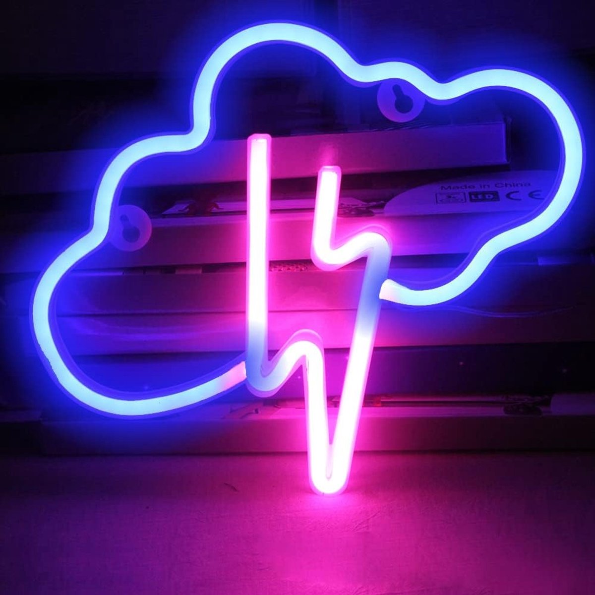 Lightning Neon Signs, Bolt LED Wandverlichting Wanddecoratie USB of Batterij Aangedreven Licht Up Tekens voor Woonkamer, Bar, Kerstmis, Kinderslaapkamer, Speelkamer