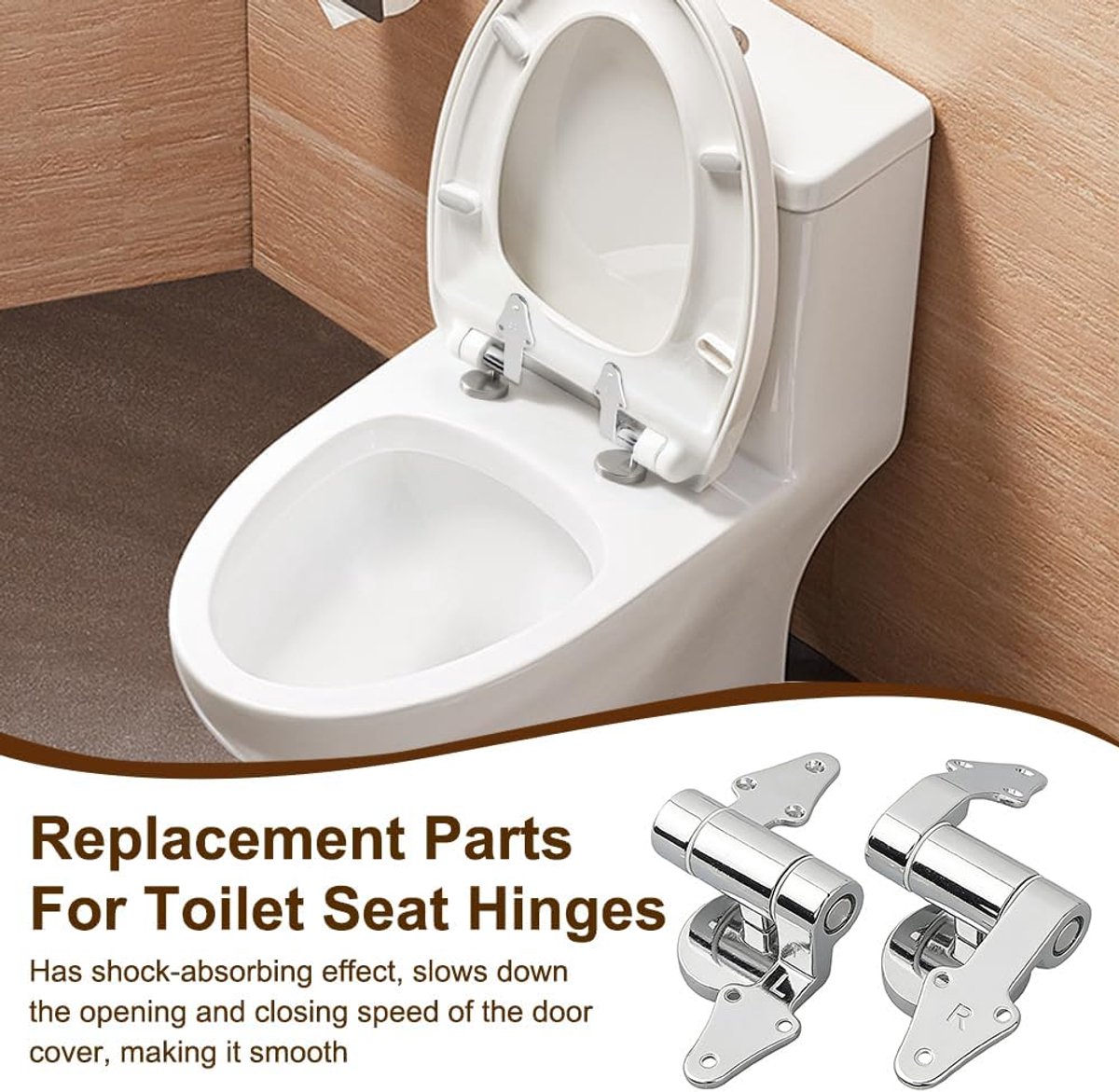 Scharnieren, reserveonderdelen, 2 stuks, driehoekige zinklegering, verstelbare wc-scharnieren met beslag reserveonderdelen, voor toiletdeksels voor de meeste toiletbrillen