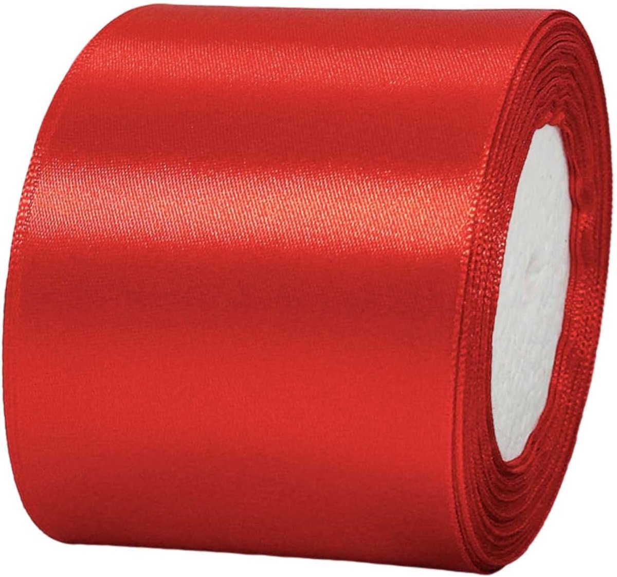 Lint Rood 75mm,22 Meters Satijnen Linten, Decoratie Zijden Linten, Cadeaulint, Autolint,Stoffen Linten van Zijde en Satijn, voor Bruiloft, Feest, Verjaardag,Valentijn Party