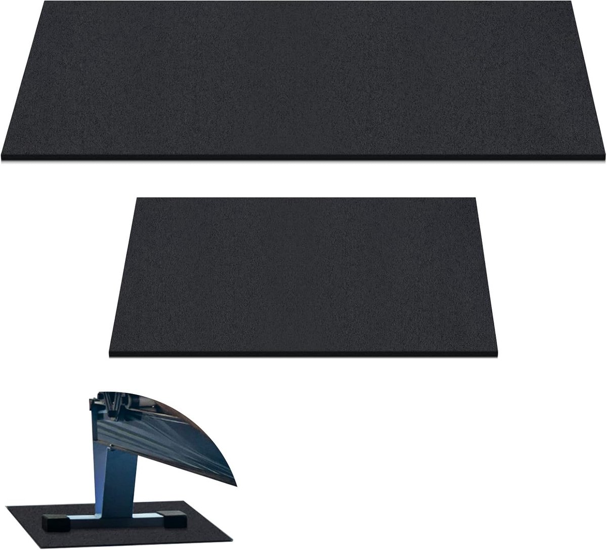 2 stuks roeiermat compatibel met model D Concept 2 roeimachine antislip en hoge dichtheid dikke vloermat voor thuis gym schuim vloer beschermende mat, zwart