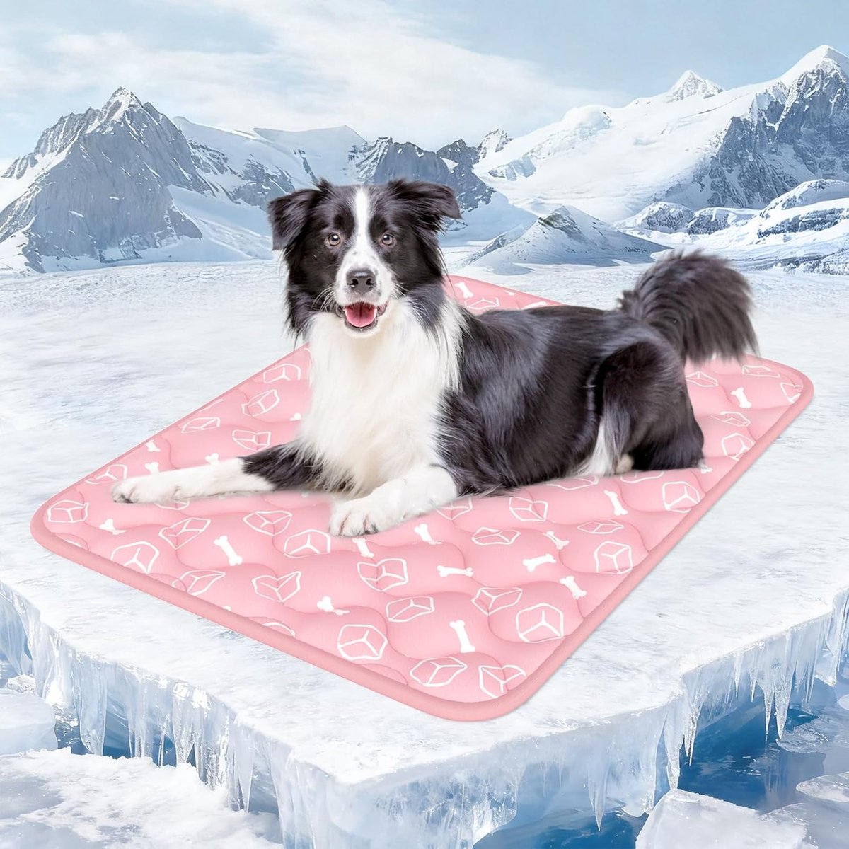 Upgarde koelmat voor honden, ontkleuring, wasbaar, zelfkoelend, kou, 80 x 110 cm, koelmat voor honden, antislip, zacht, waterabsorberend, geurloos, koeldeken voor grote honden, zomer, XL, roze