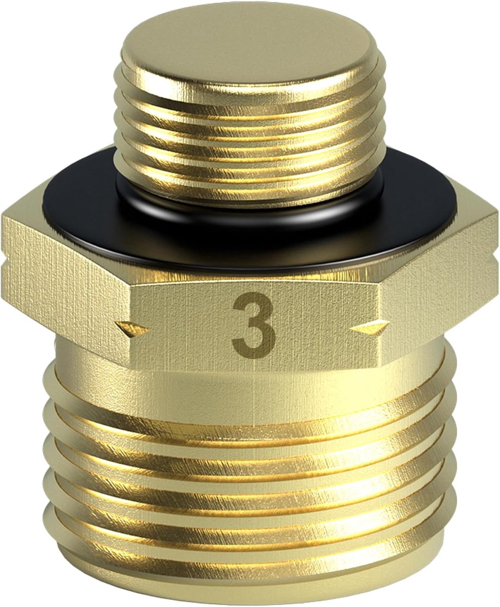 Nr. 3 Gasflesadapter M14 x 1.5 AG voor het aansluiten van drukregelaars op Europese gasflessen Messing gasaansluitingsadapter