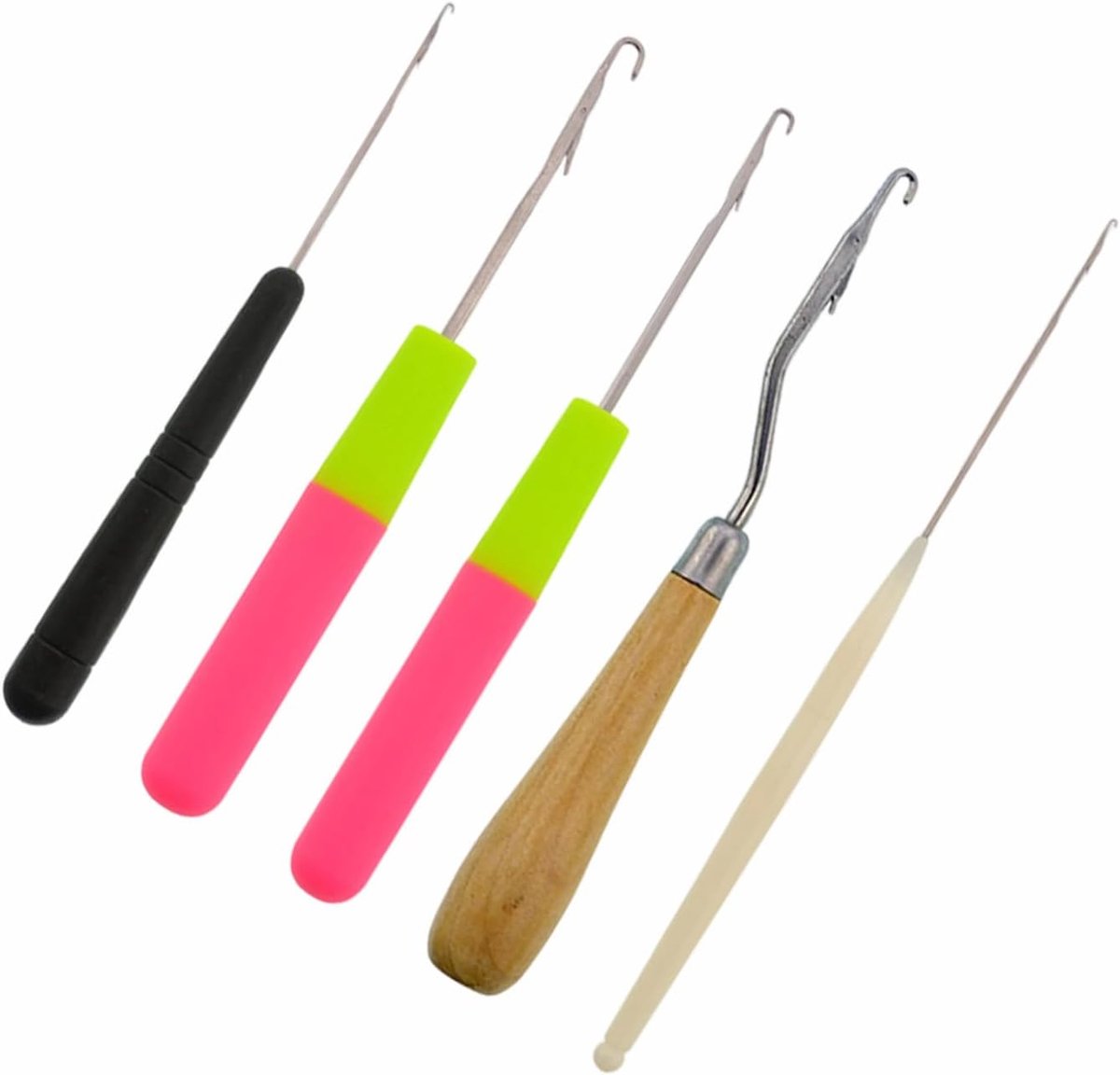 Haaknaalden, haaknaaldenset voor dreadlocks, haarverlenging of tapijtenproductie en ander handwerk