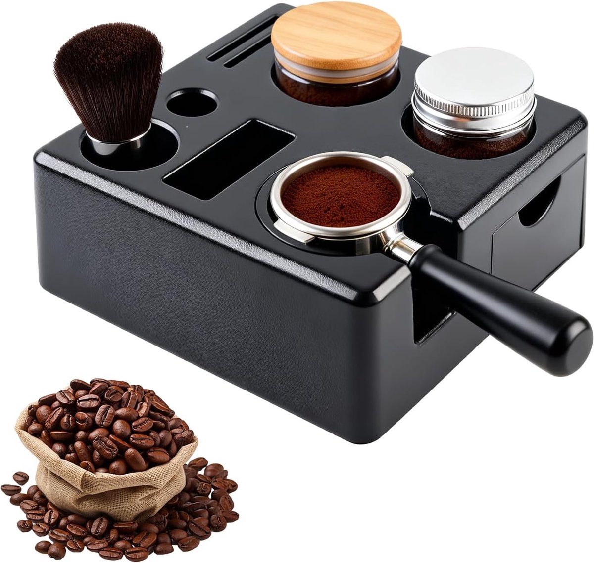 Tamperstation 58 mm, espresso tamperstation voor filterdrager, accessoires 51-58 mm, koffie tamping station van ABS, voor tamper, caffee leveler, WDT tool, antislip basis, barista-accessoires