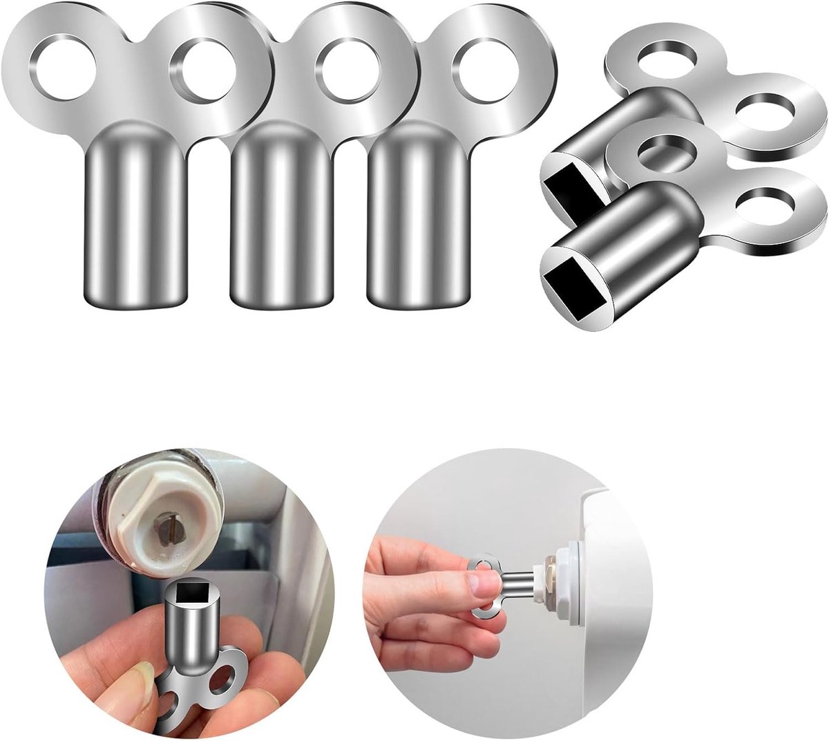 Verwarmingsontluchtingssleutel, metalen driehoekige sleutel, 5 zinklegering aluminium, radiator-ontluchtingssleutel, radiatorventiel, klok sleutel voor ontluchten en ontluchten