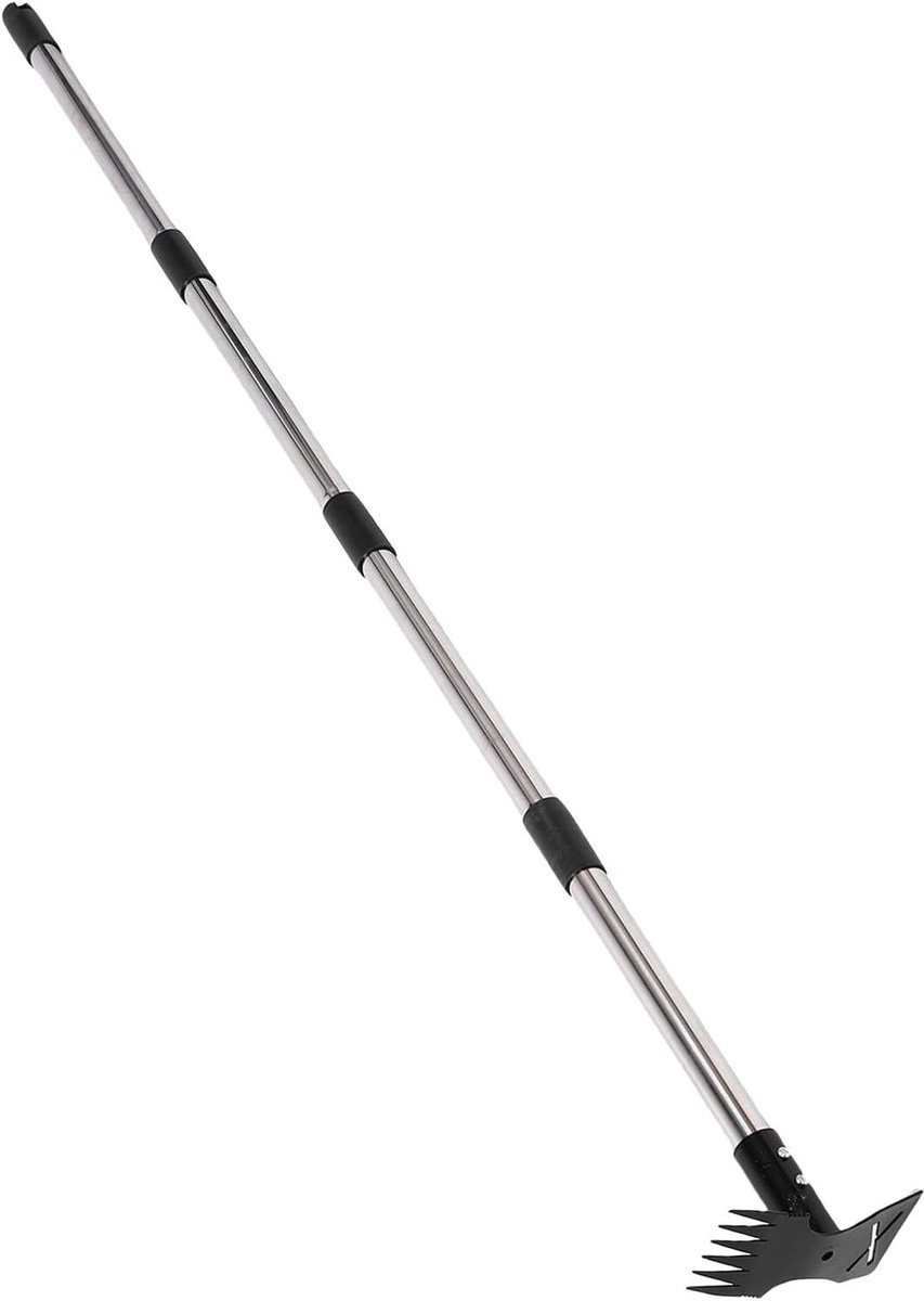 Onkruid hark - Wiedgereedschap schoffel - Tuin onderhoud - Verstelbare lange steel - 60 inch - Zilver