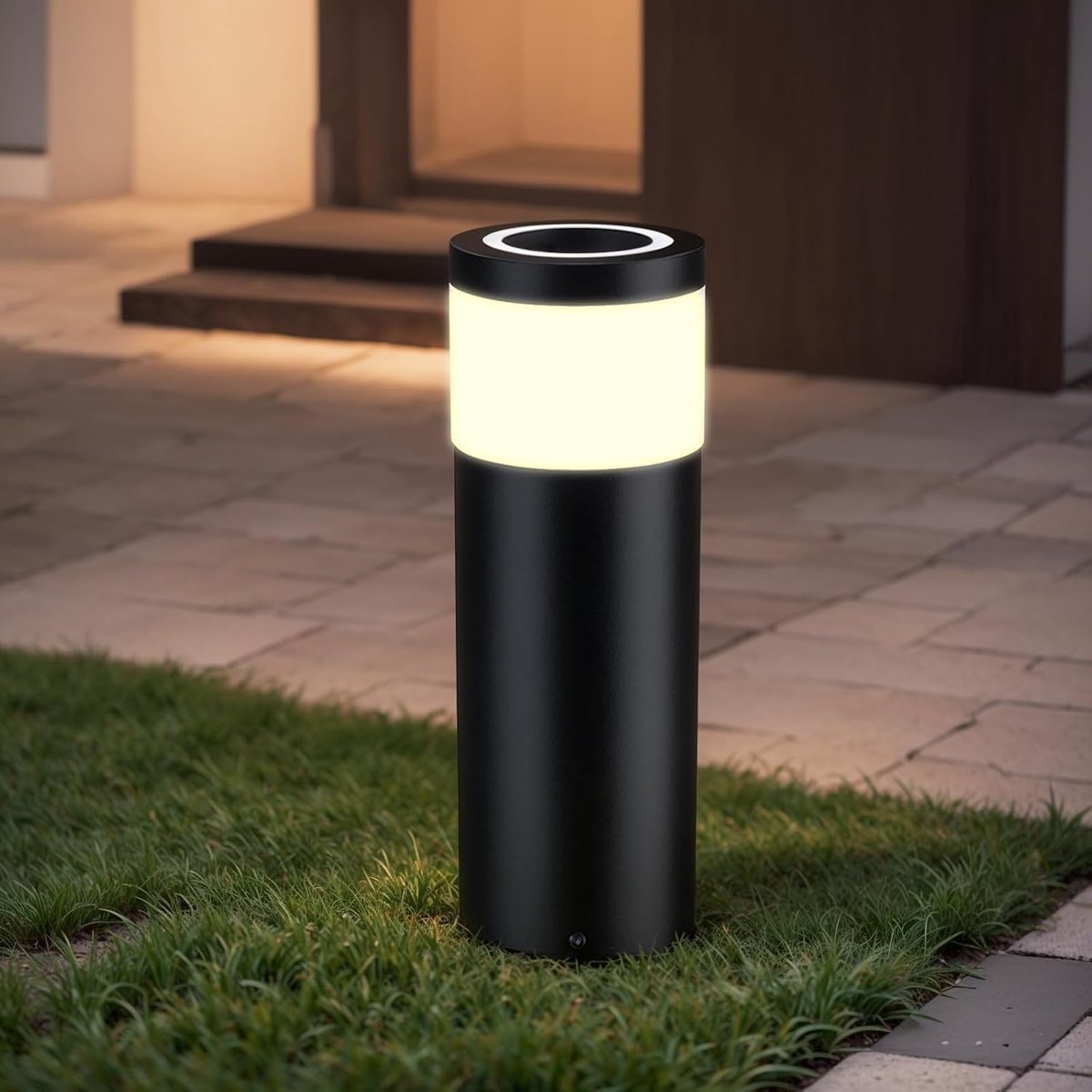 SnelShoppen - Roestvrij Stalen Padverlichting Buiten met Grondpen 230V, IP65 Waterdicht, 290 mm Hoog, 5 W, 3000 K Warmwit, COB LED Tuinverlichting voo