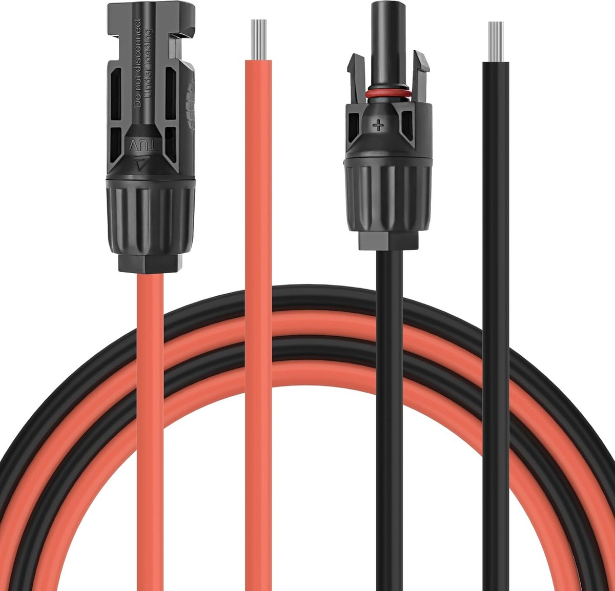 SnelShoppen - Solar Panel Extension Cable 10AWG met IP67 Waterdichte Stekkers, 30A/1000V DC, 2 Meter (1M Rood + 1M Zwart) voor Flexibele Verbindingen