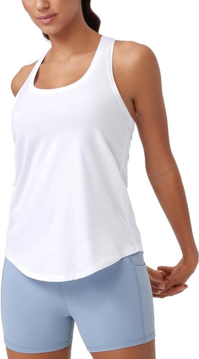 Vrouwen Sport Tanktop Racerback Fitness Gym Top Katoenen Tops in ademende stof met mouwloos ontwerp