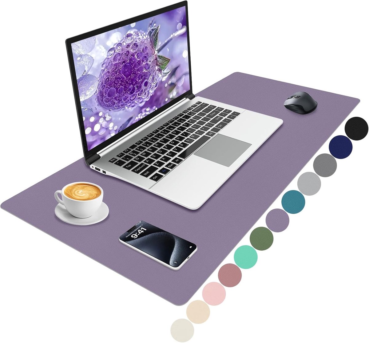 SnelShoppen - Bureau Mat 80x40cm - Taro Paars - Ideaal voor Studie, Werkplek, Bescherming tegen Krassen en Vlekken, Comfortabele Ondergrond voor Muism