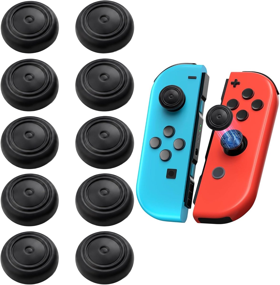 SnelShoppen - Pack van 10 Siliconen Joystick Caps - Non-Slip Bescherming voor Console Controllers - Verbeter Grip en Speelcomfort - Compatibel met Swi