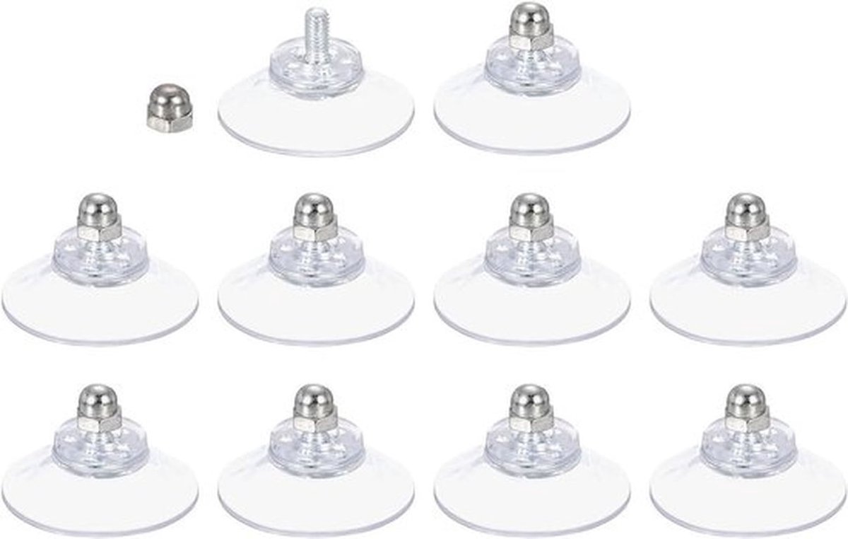 Zuignappen voor glas 30 mm transparant PVC-raam glas - 10 verpakkingen