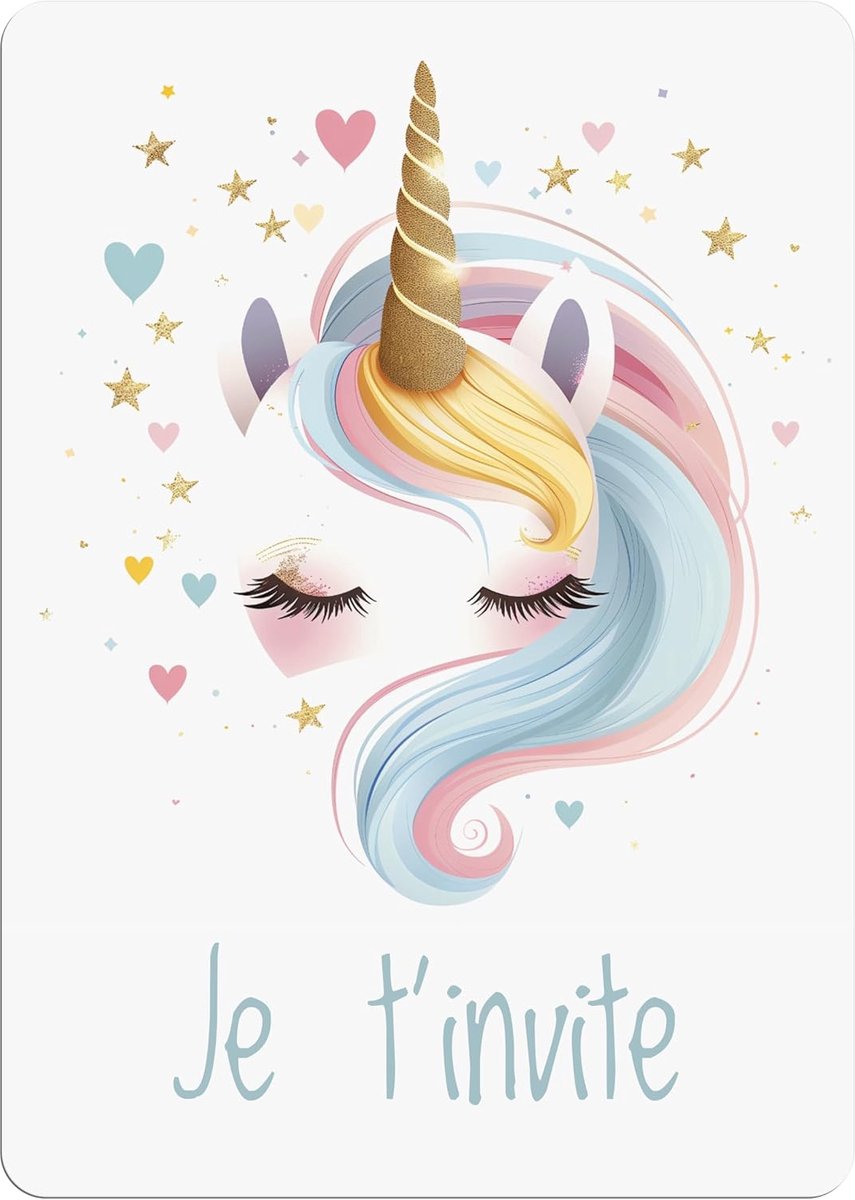 SnelShoppen - 12 Unicorn Verjaardagsuitnodigingen voor Meisjes - Magische Kaarten voor een Onvergetelijk Feest - Perfect voor Kinderen - Kleurvol en E