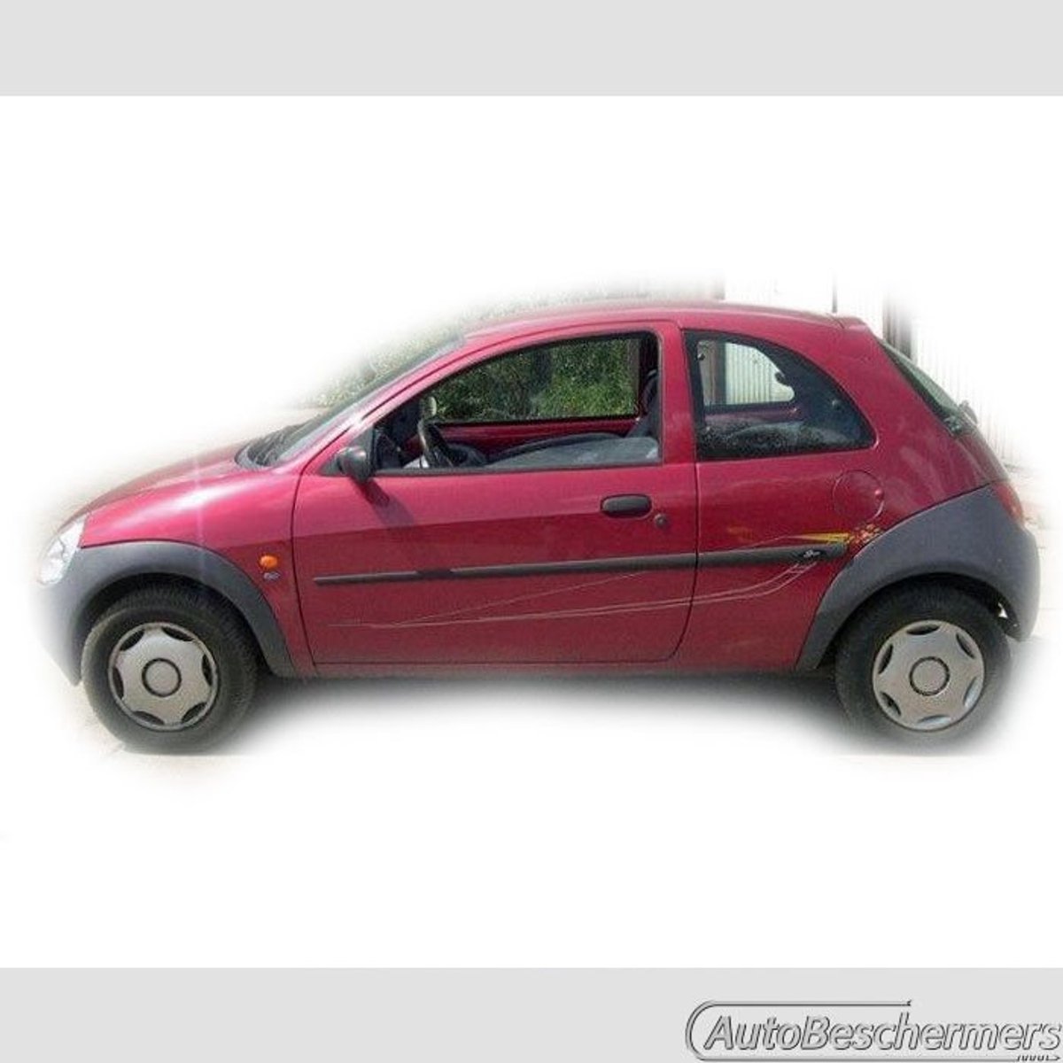 Stootlijsten set zwart voor Ford Ka 1996-2008. De stootstrips zijn zelfklevend. Set a 4 stuks (#0013)
