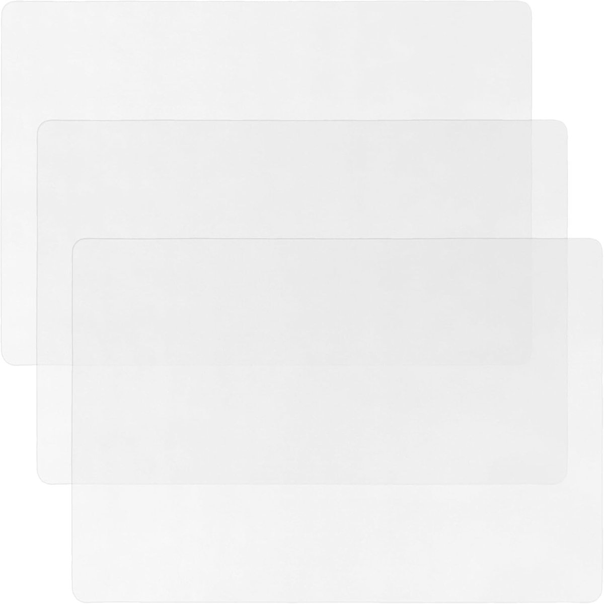 Transparante bureauonderlegger 40 x 60 cm, waterdicht en duurzaam, ideaal voor kantoor en thuisgebruik, 3 stuks