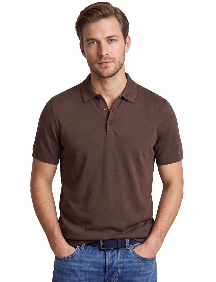 Brax poloshirt korte mouw bruin