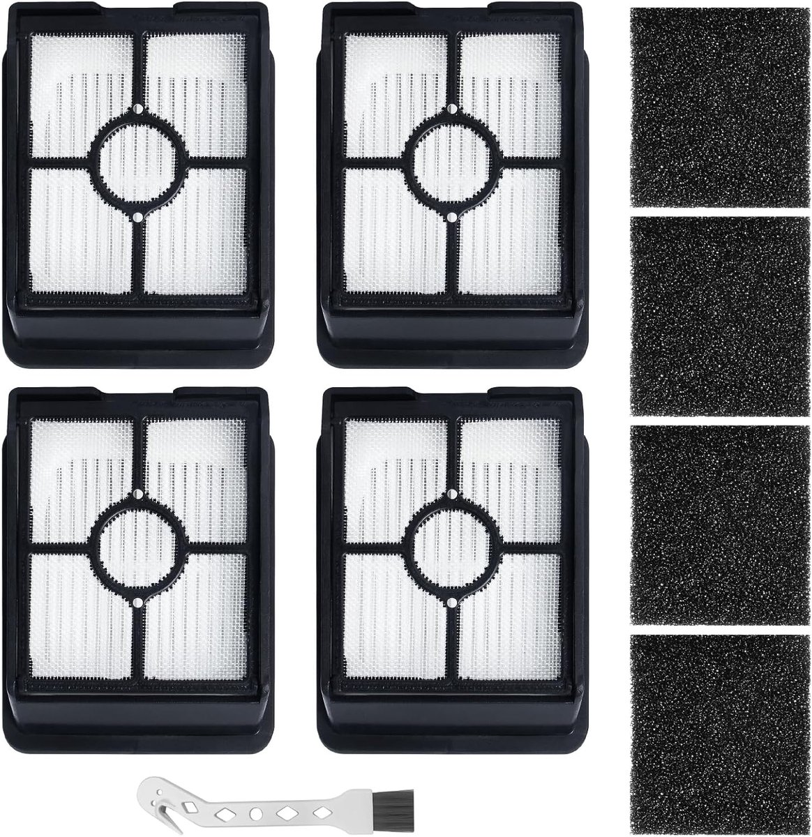 SnelShoppen - 4x HEPA Filters Vervangingen voor Cordless Wet Dry Stofzuiger, Hoogwaardige Efficiëntie, Milieuvriendelijk Materiaal, Geschikt voor Dive