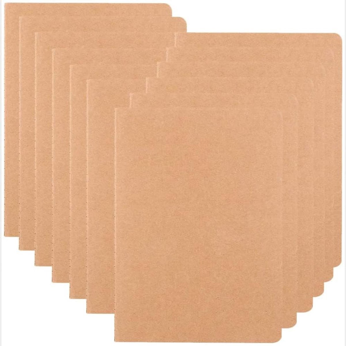 SnelShoppen - 12 Stuks Notitieboeken A5 Lined Notitieblokken met Kraft Papier Cover, 8.3 x 11 Inch, Perfect voor School, Studeren, Creatief Schrijven