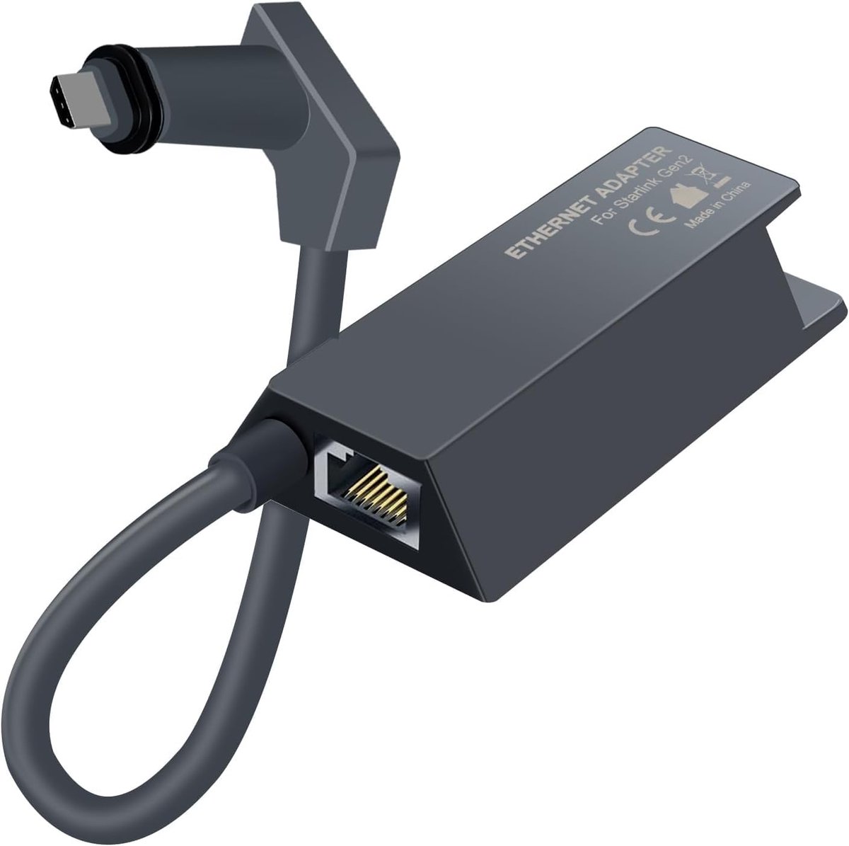 SnelShoppen - Ethernet Adapter voor Starlink Internet V2, 1000 Mbps, Snelle en Stabiele Netwerkverbinding, Compatibel met Starlink Gen 2, 1 m Kabel