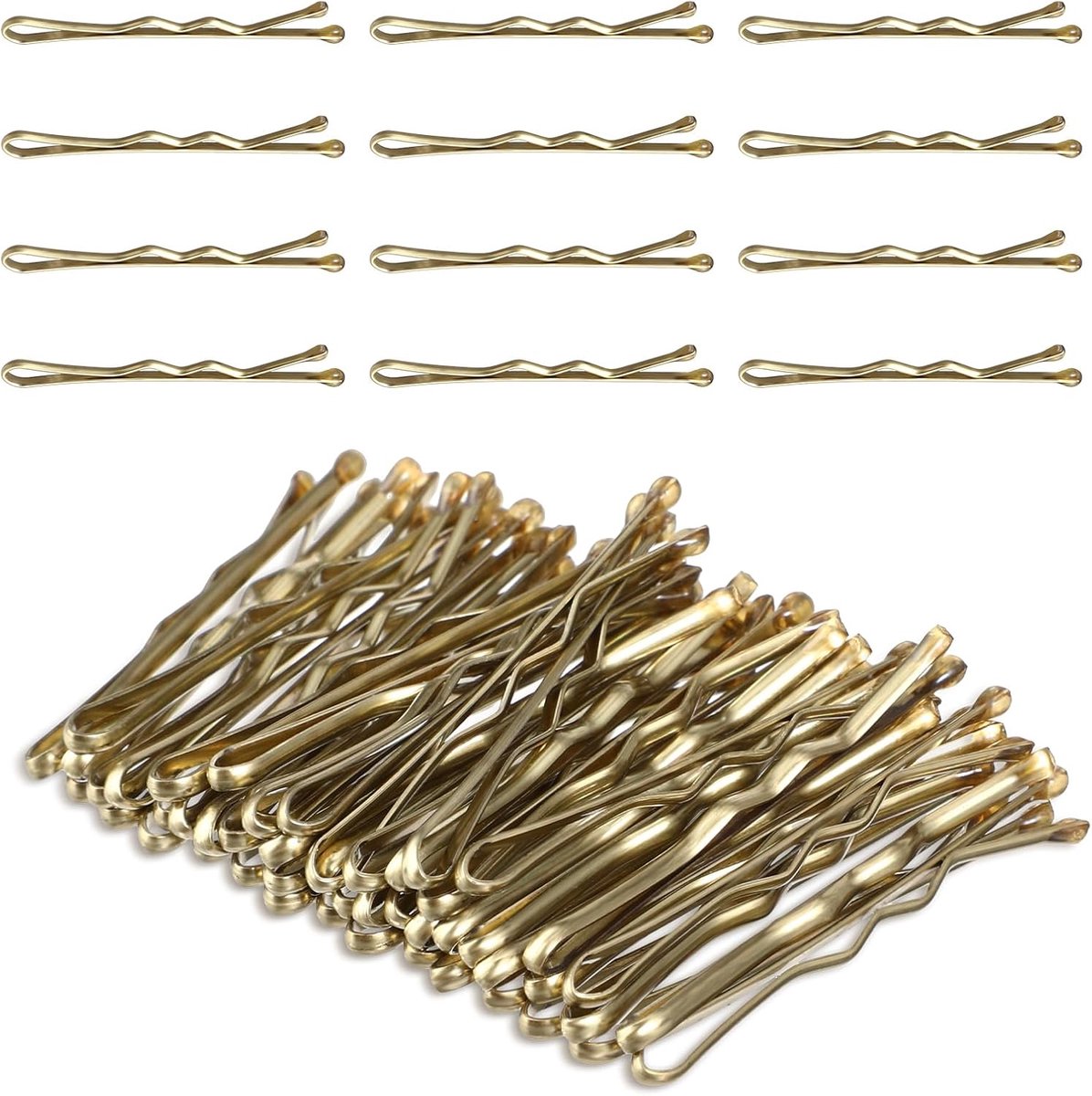 SnelShoppen - 50 Mini Haarclips 3.5cm Wavy Haaraccessoires voor Vrouwen, Bruin Metaal, Geschikt voor Alle Haartypen, Perfect voor Feest en Dagelijks G