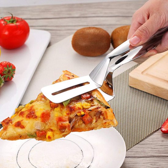 SnelShoppen - RVS Pastatangenset 2 Stuks - Spaghetti Tangen met Tanden - 23 cm Lange Keuken Hulpstukken voor Pasta, Noodles en Gebak - Duurzaam en Geb van Snelshoppen — afbeelding 3