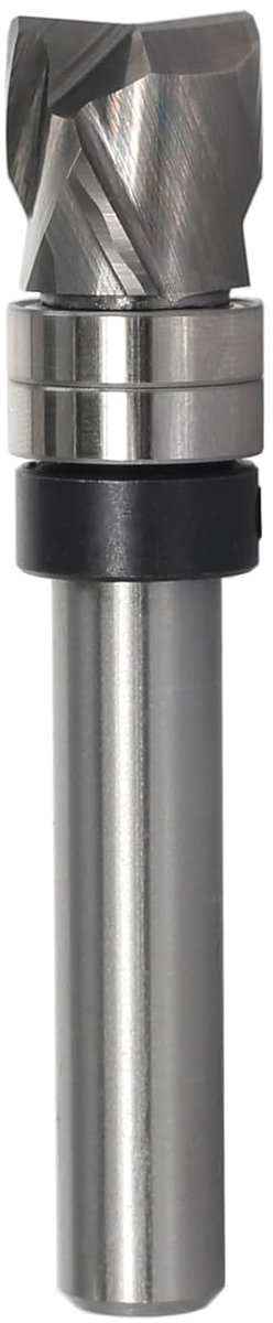 SnelShoppen - Spiral Edge Cutter 8mm Shank, 12mm Snijdiameter, Houtbewerking, Compressie Snijder, Dubbele Kogellagers, Hoogwaardige HSS en Carbide, Ro