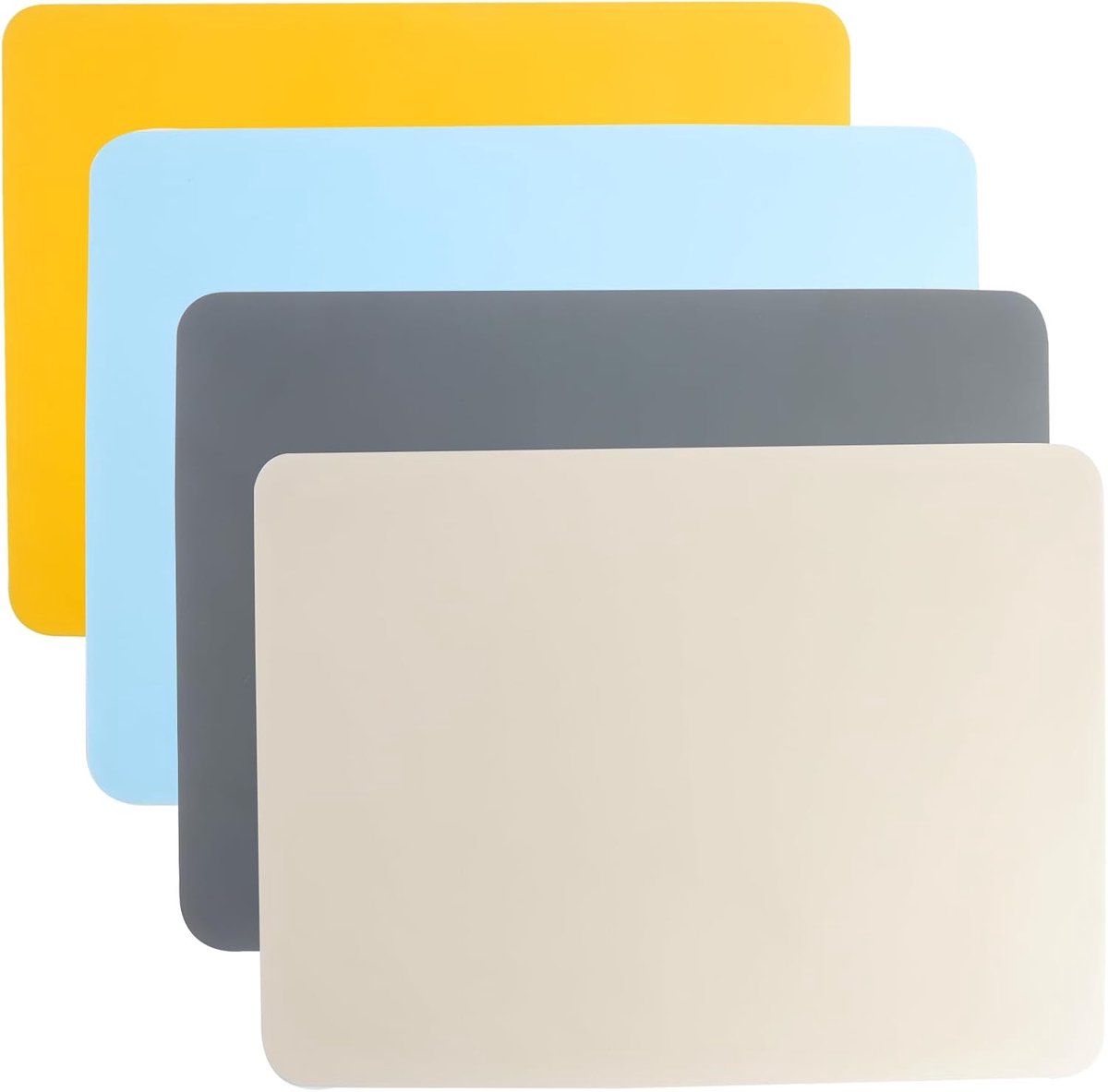 SnelShoppen - 4 Stuks 40x30cm Silicone Bakmat Set - Hittebestendige, Herbruikbare, Niet-Plakkerige Silicone Matten voor Keuken, Creatief Werk en Hobby