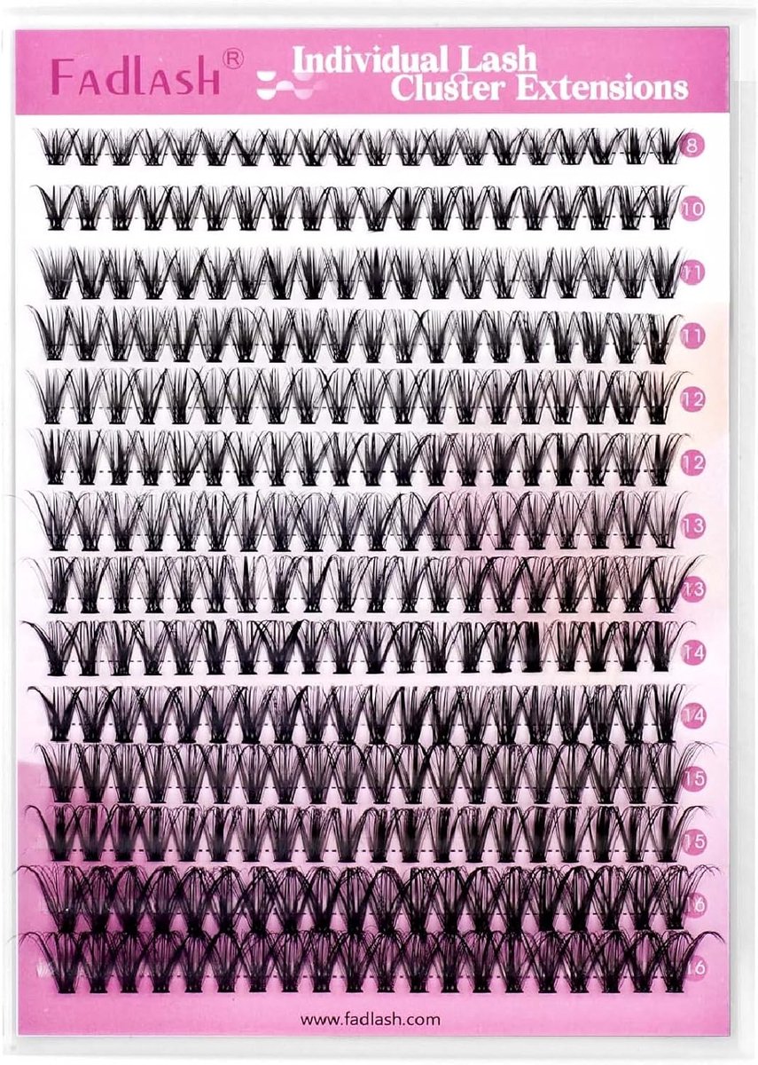 SnelShoppen - Individuele Cluster Wimperextensions 30D 0.07C Curl 8-16mm Mix 200 Stuks - DIY Wimperextensions voor Thuisgebruik