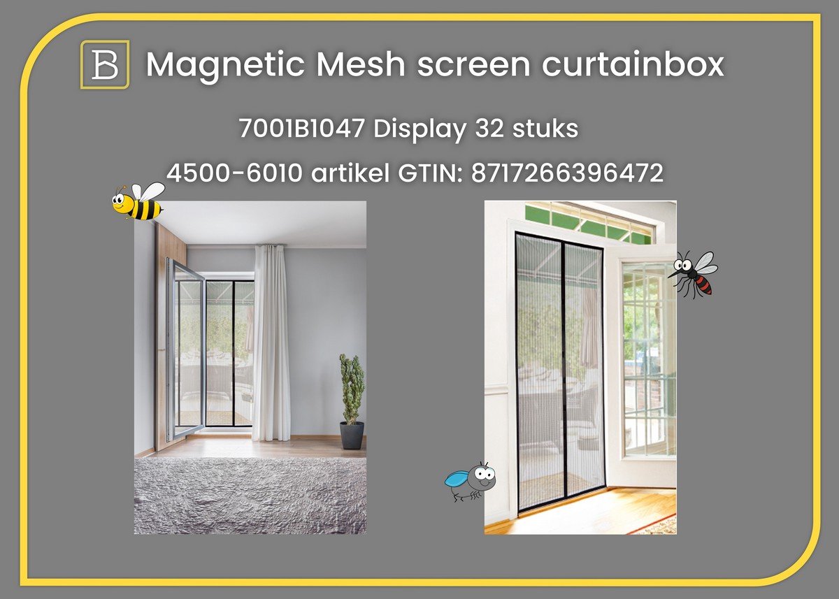 Magnetic mesh screen curtainbox 2026 - 32 pcs.; 31x42x102 cm; grey