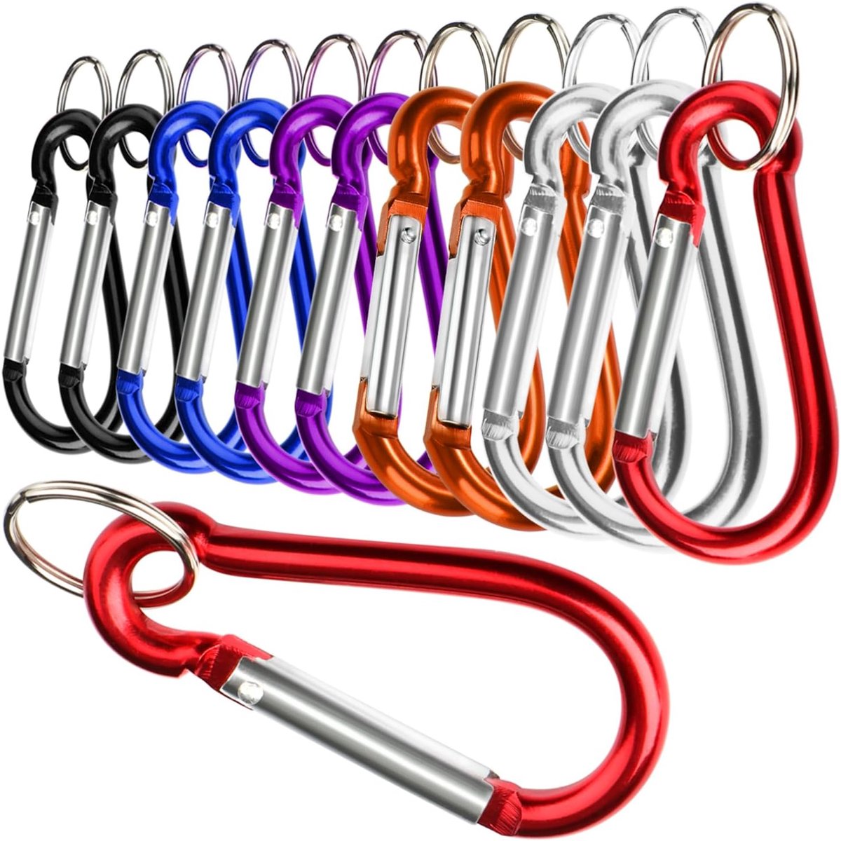 SnelShoppen - Carabiner Clip Haak met Veilige Sluiting - Multifunctionele Karabijnhaak - Kleurige Sleutelhanger voor Kamperen, Wandelen, Vissen, Reize