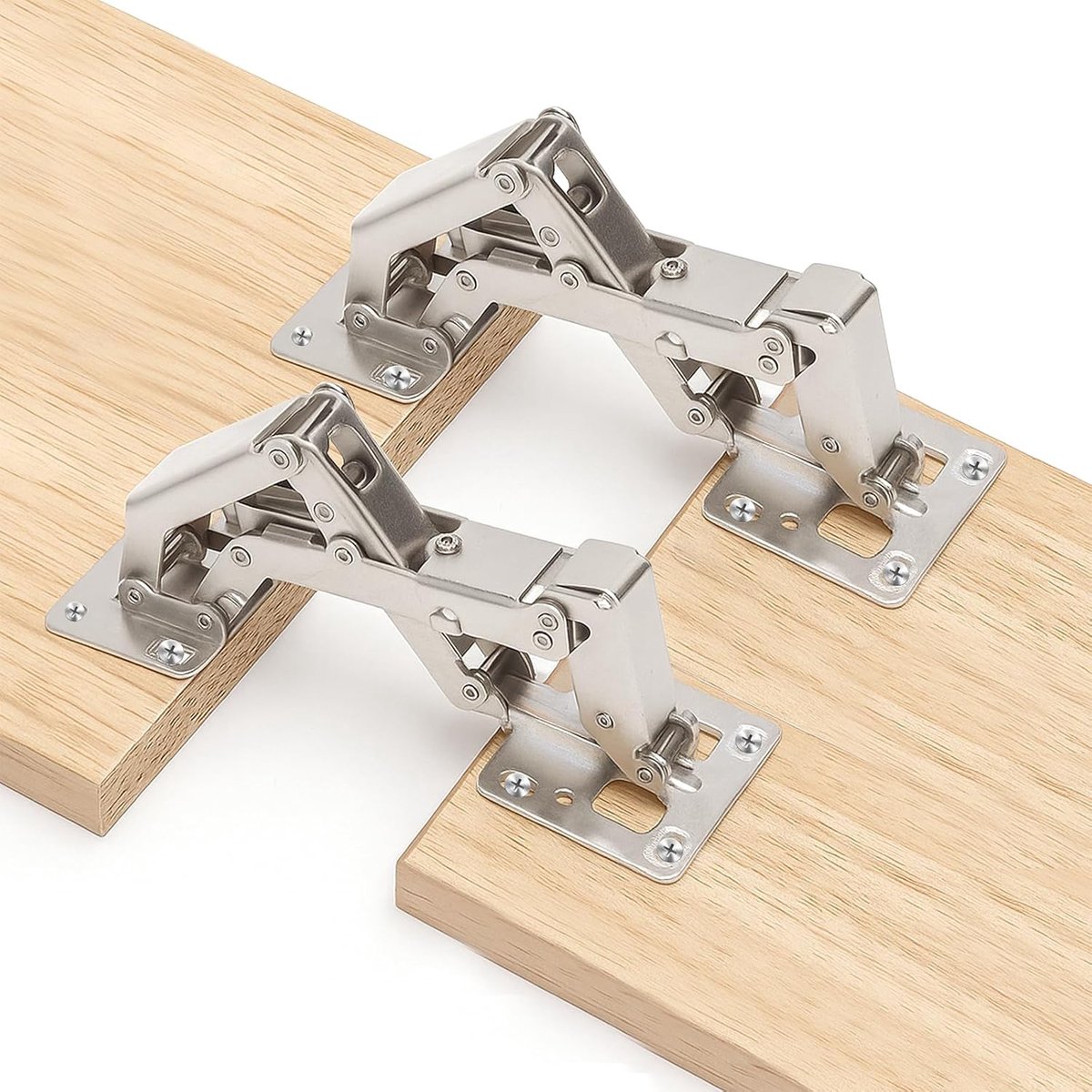 SnelShoppen - 2 Stuks 175 Graden Soft Close Scharnieren voor Keuken- en Kastdeuren, Geen Voorboren Nodig, Verborgen Hinge met Demper voor Meubels en K