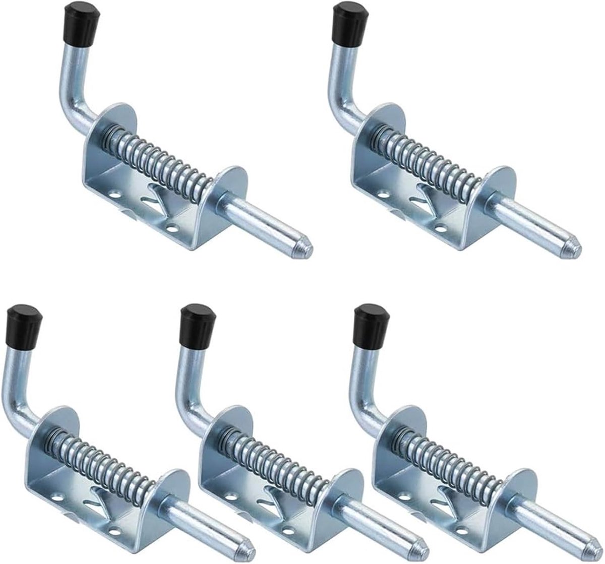 SnelShoppen - 5 Stuks Heavy Duty Stalen Vergrendelingspennen, Roestvrijstalen Anti-Diefstal Deurslotpen, Spring Bolt, Schuifbolt, Deurbout voor Schuur
