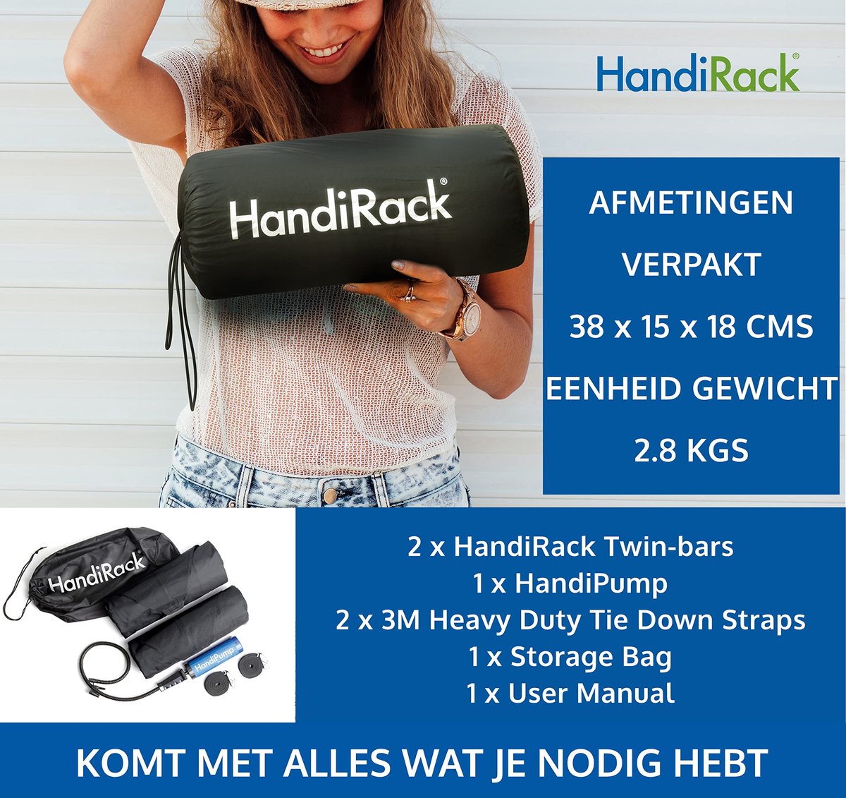 SnelShoppen - HandiRack Universeel Auto Dakrek - Quick Fit Zware Dakdragers voor Auto - Zwart - Ideaal voor Vakantie, Camping, Fietsen, en Buitensport thumbnail 6