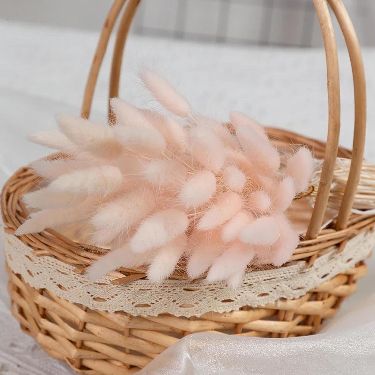 Gedroogde bloemen - Pampas gras - Boho decoratie - Natuurlijke sfeer - 60 stuks - Donkerroze