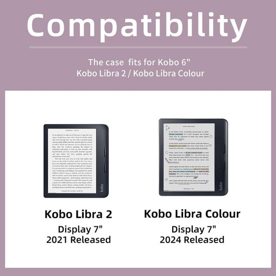 E-reader hoes - Beschermhoes Flexibel - Apparaat Beschermen - Anti-vergeling TPU - 7 inch - Licht Paars — afbeelding 3