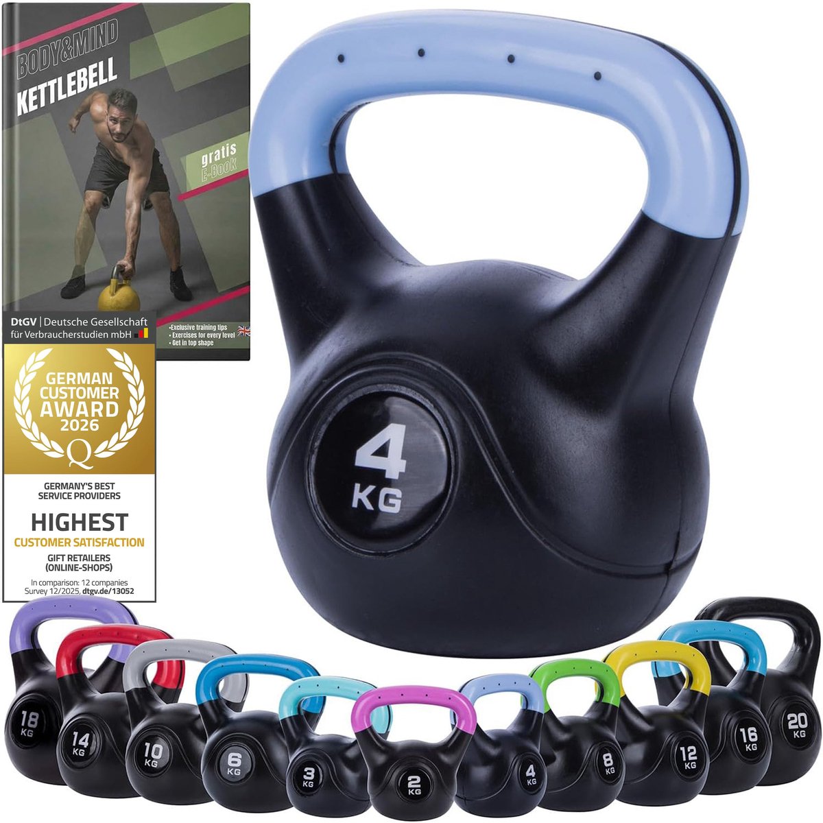SnelShoppen - Kettlebell 2–20 kg - Verstelbare Krachttraining voor Thuis - Perfect voor Fitness, Spieropbouw en Gewichtsverlies - Duurzaam Materiaal e