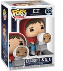 Pop-figuur van Elliott met rode hoodie en E.T. in een mandje op een fiets.