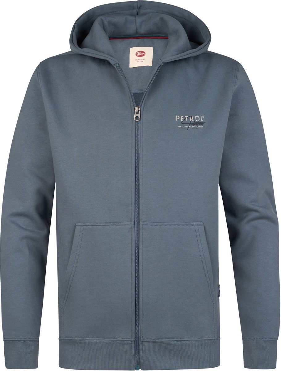 Petrol Industries - Heren Regular fit hoodie met rits Talven - Blauw - Maat XXL