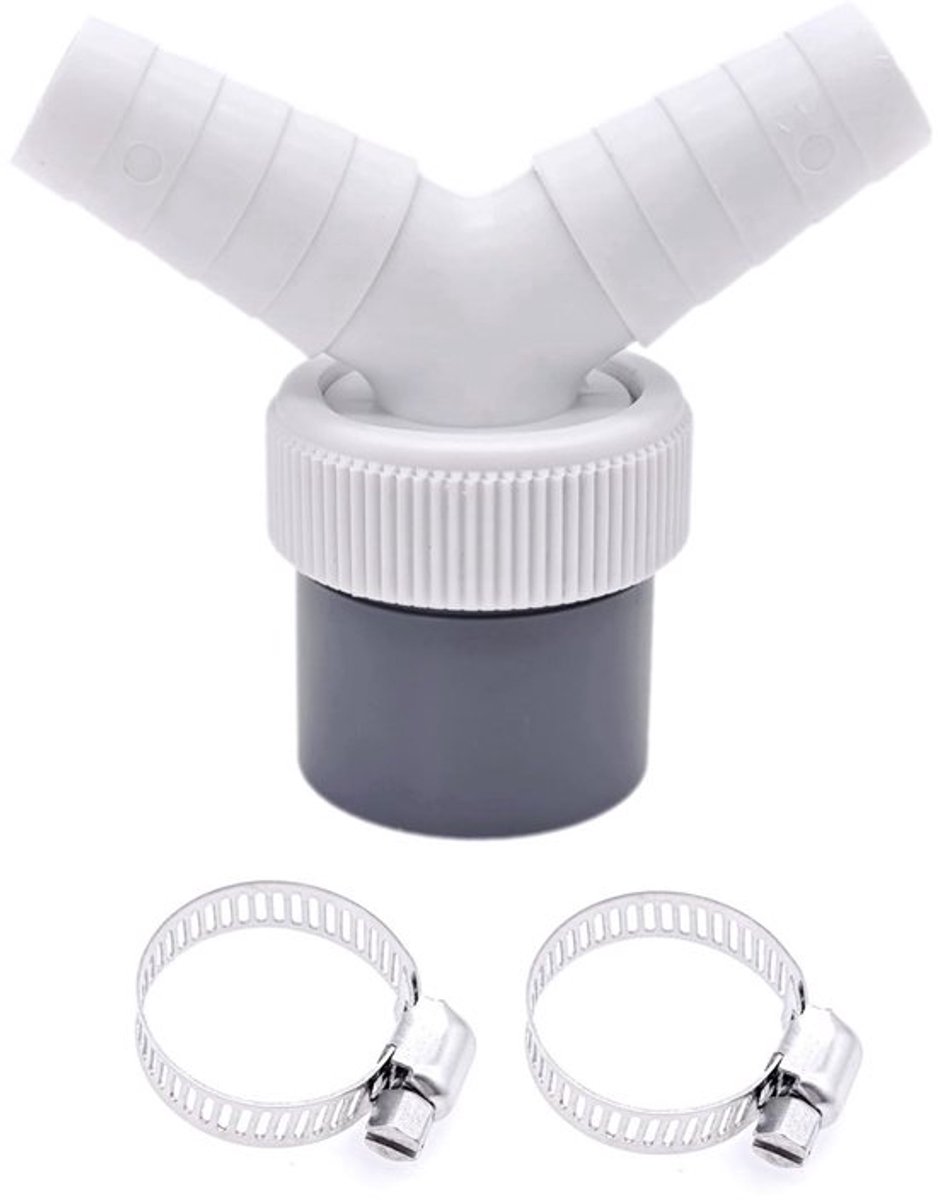 Afvoerslangconnector Duurzaam - 2-Weg Y-Splitter - Afvoerslangverbindingsadapter - Voor Wasmachine/Condensdroogtrommel - Geschikt voor Slangdiameter 19-24 mm - Aansluiting voor Afvoerbuis 40 mm - Afvoeradapter