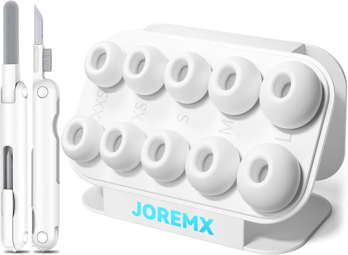 SnelShoppen - Silicone Oordopjes voor AirPods Pro 3 - 5 Stuks (XXS/XS/S/M/L) - Geluidsisolatie, Stoffilter, Inclusief Reinigingsset & Opbergdoos - Zac