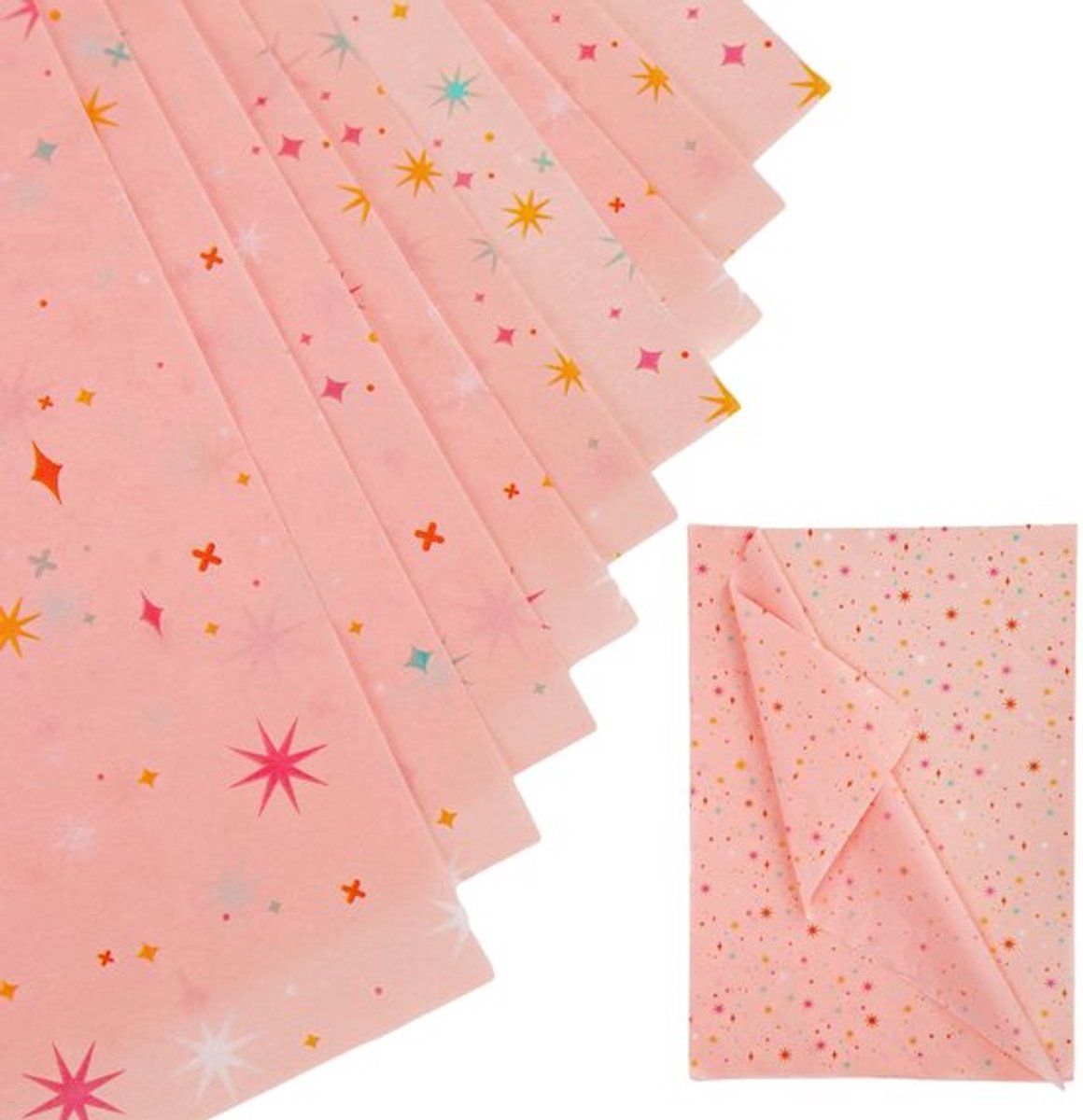 Inpakpapier Roze - 30 Vellen - 70x50cm - Sterrenpatroon - Vloeipapier - Decoratief - Kwaliteitsmateriaal - Cadeaupapier