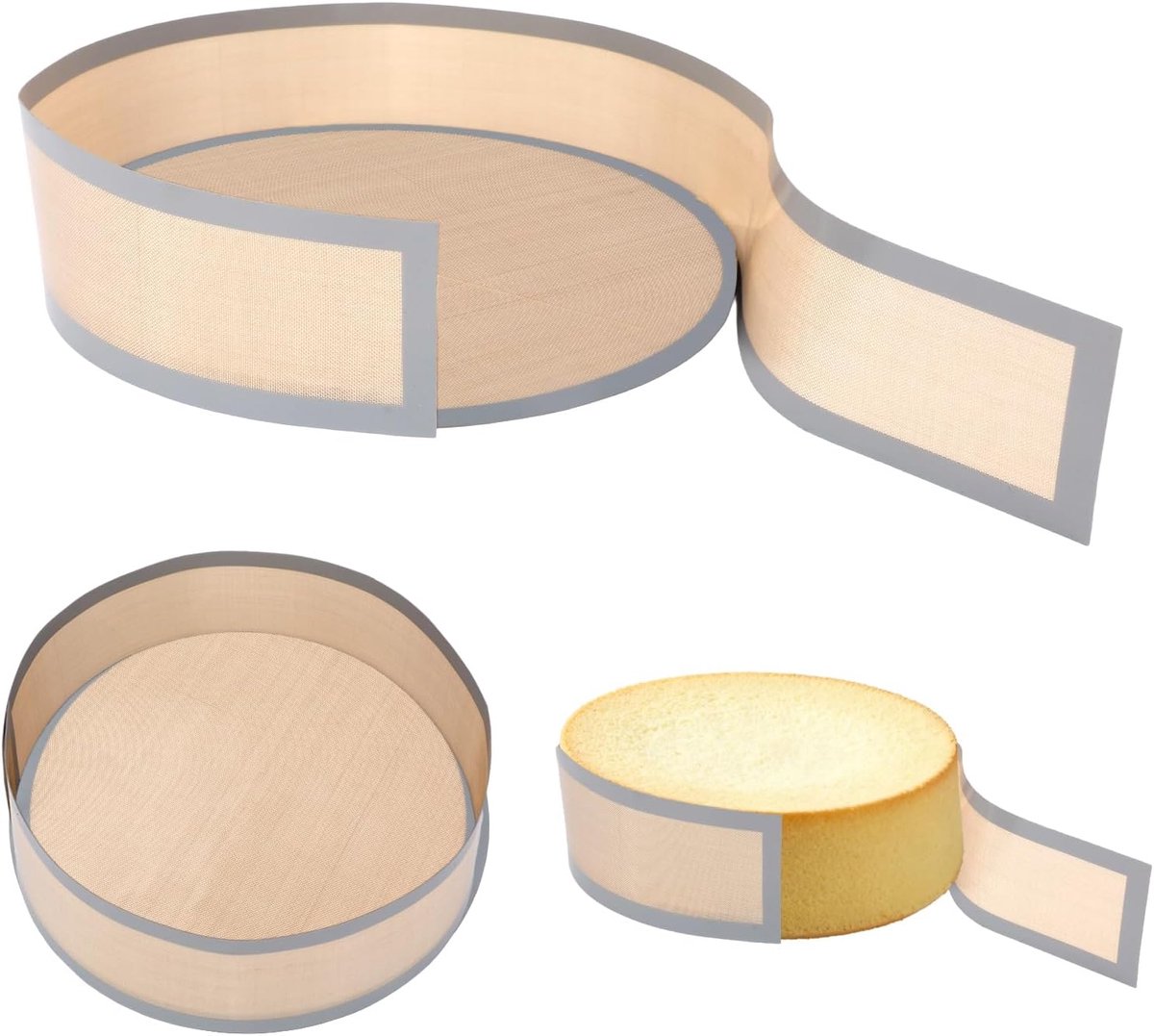SnelShoppen - 2 Stuks Siliconen Bakmat voor Springvorm 9 inch, Anti-aanbak Rond Silicone Bakmat, Makkelijk Schoon Te Maken, Herbruikbaar voor Cheeseca