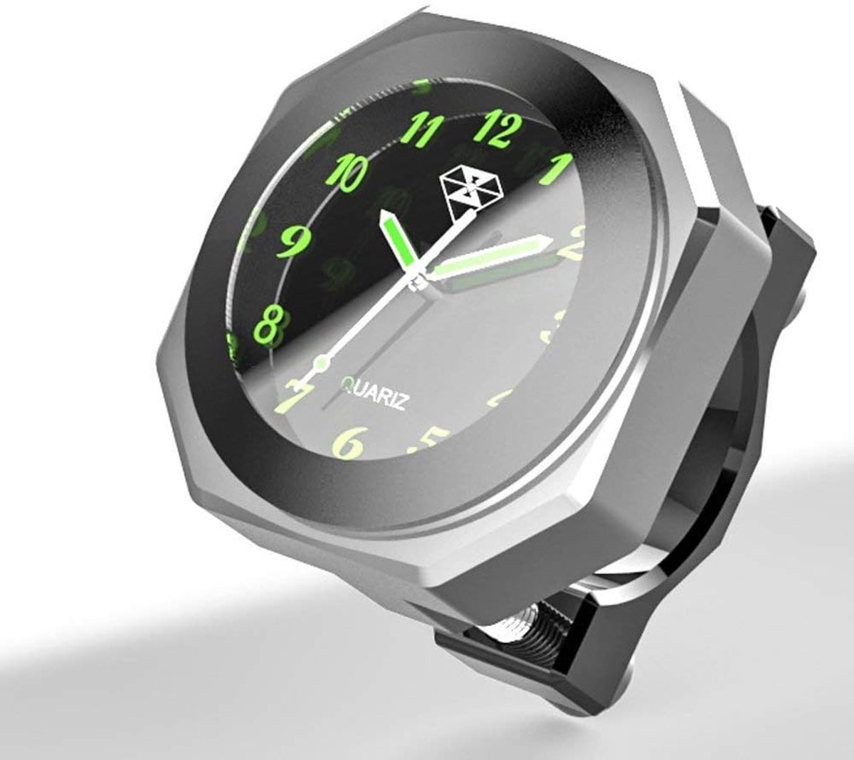 SnelShoppen - Waterproof Fiets/Motorfiets/SUV Klok, 22-28mm Handvat, Aluminium, Zwart, Corrosiebestendig, Hoogwaardige Elektronica