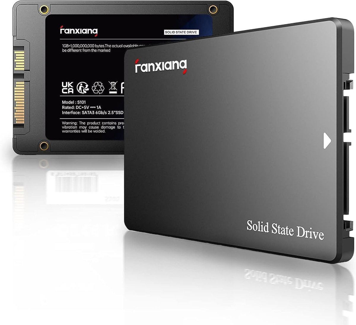 SnelShoppen - 128GB SSD SATA III 6Gb/s 2.5" Interne Solid State Drive, Leessnelheid Tot 550MB/sec, Geschikt Voor Laptop en PC Desktops, Zwart