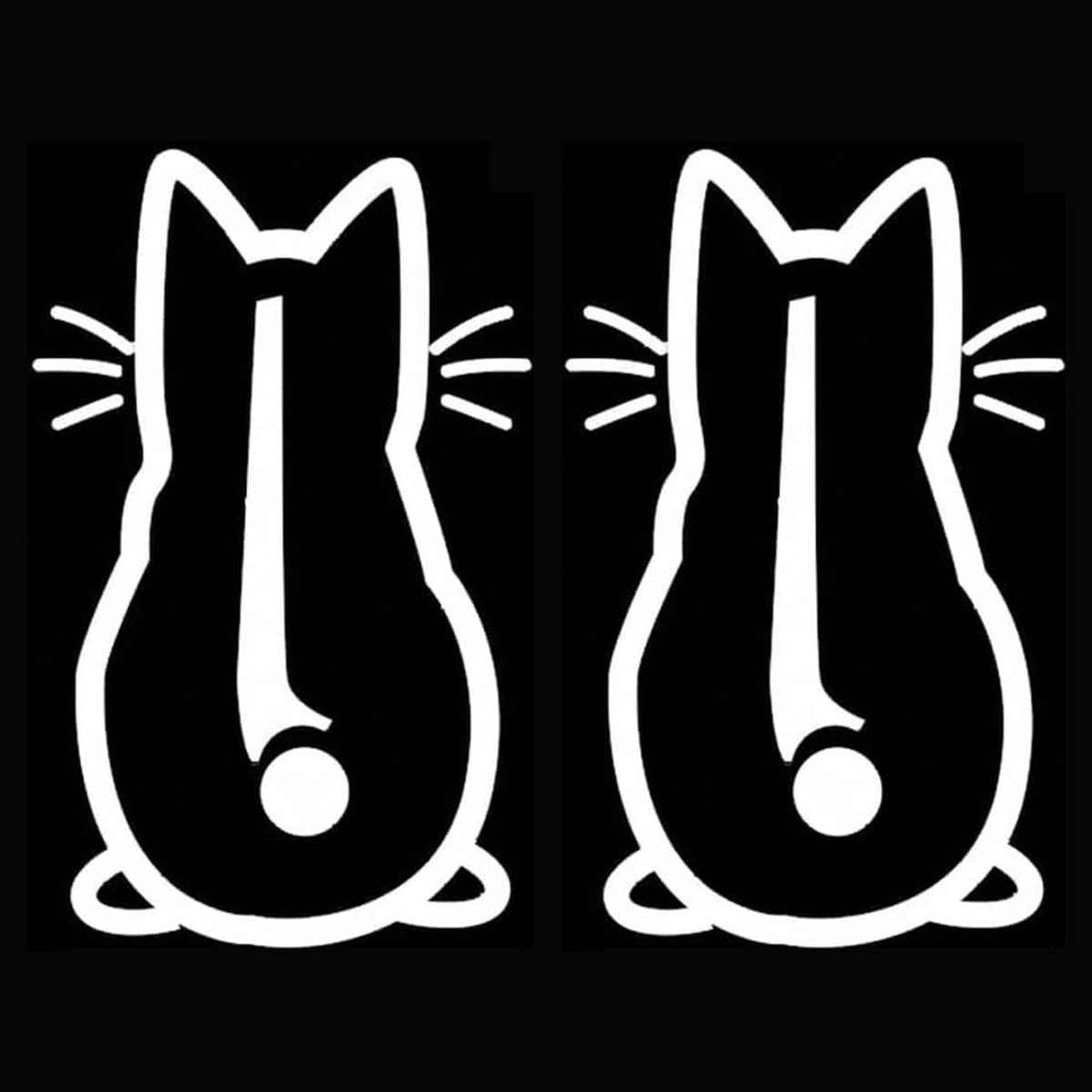 SnelShoppen - Car Sticker Kat Sticker Voor Autoruit Achterruit Laptop Sticker Weerbestendig UV-bestendig Duurzaam Creatief Ontwerp