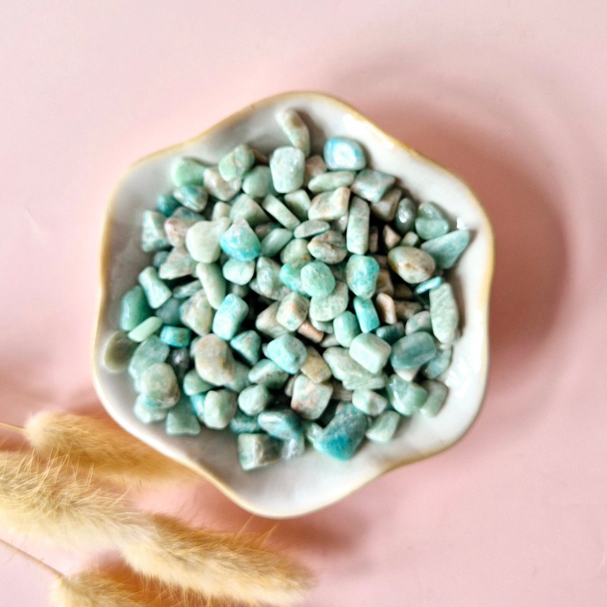 Edelsteen Amazonite Chips Trommelstenen 5-9mm (per 100 gram)