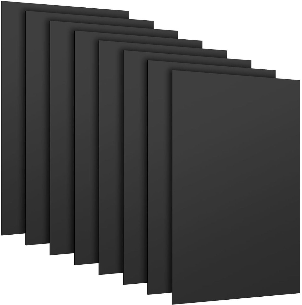 Set van 8 Zwarte Plastic Borden A4 30 x 21 cm - Duurzaam en Lichtgewicht voor Modelbouw en Thuisdecoratie