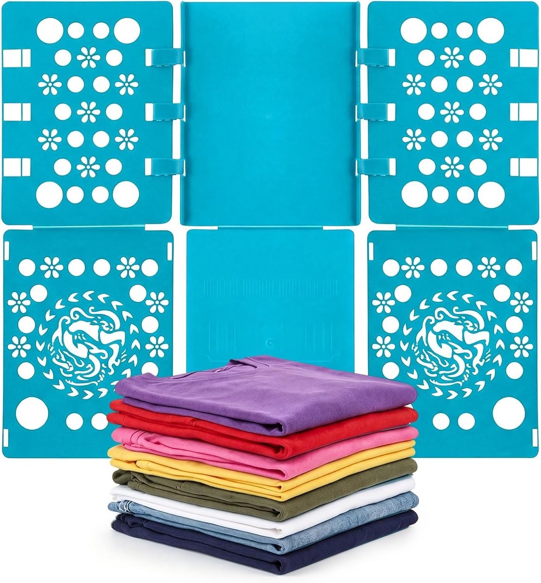 Vouwplank voor Kleding en Was, Ideaal voor T-shirts, Overhemden en Broeken, Opvouwbare Wasvouwplank 68 x 58 cm in Scandinavisch Blauw voor Volwassenen en Kinderen