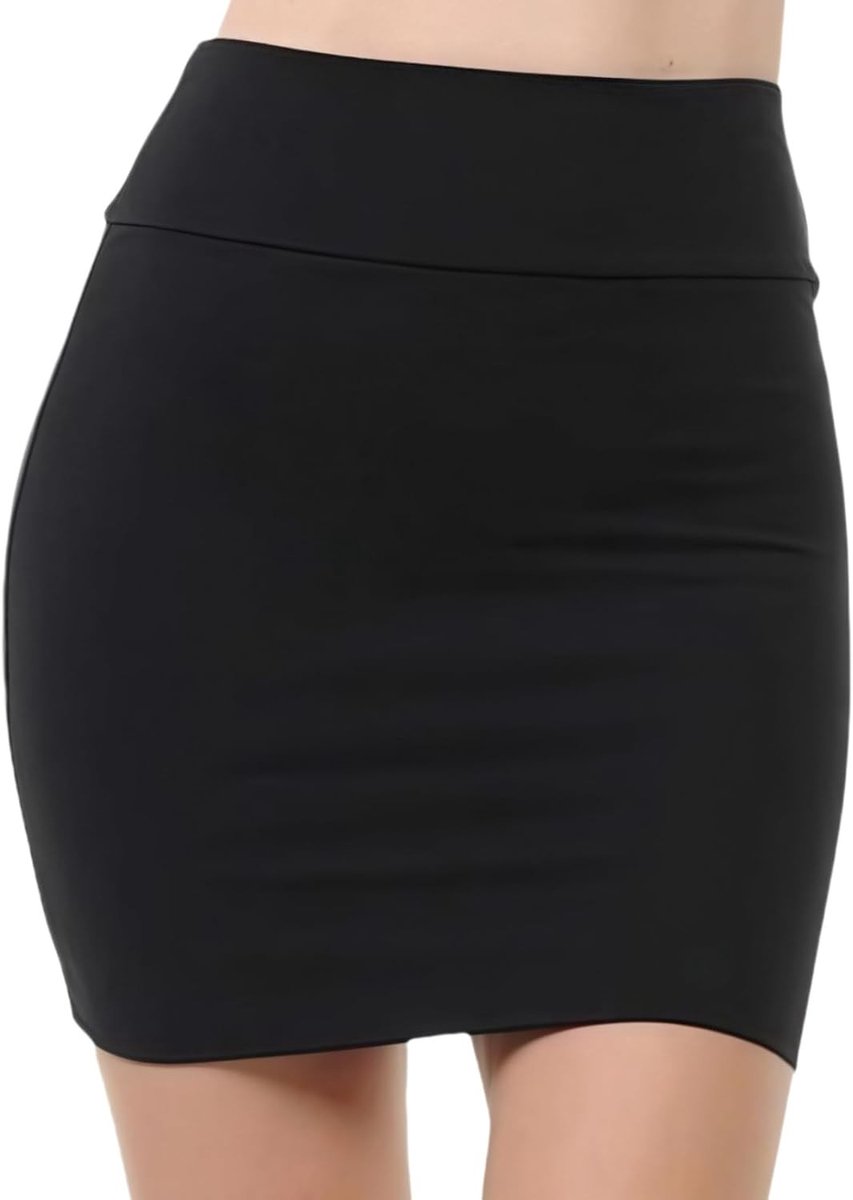 Dames Bodycon Mini Rok, Hoge Taille Casual Korte Pencil Rok, Sexy Effen Mini Rok voor Feest, Clubkleding en Avondoutfits, Elastisch en Rekbaar